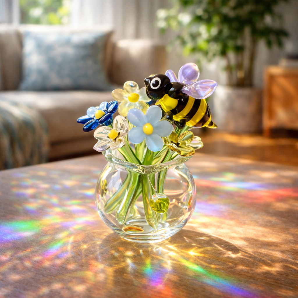 Glass Bird Flower Bouquet Aroma Diffuser