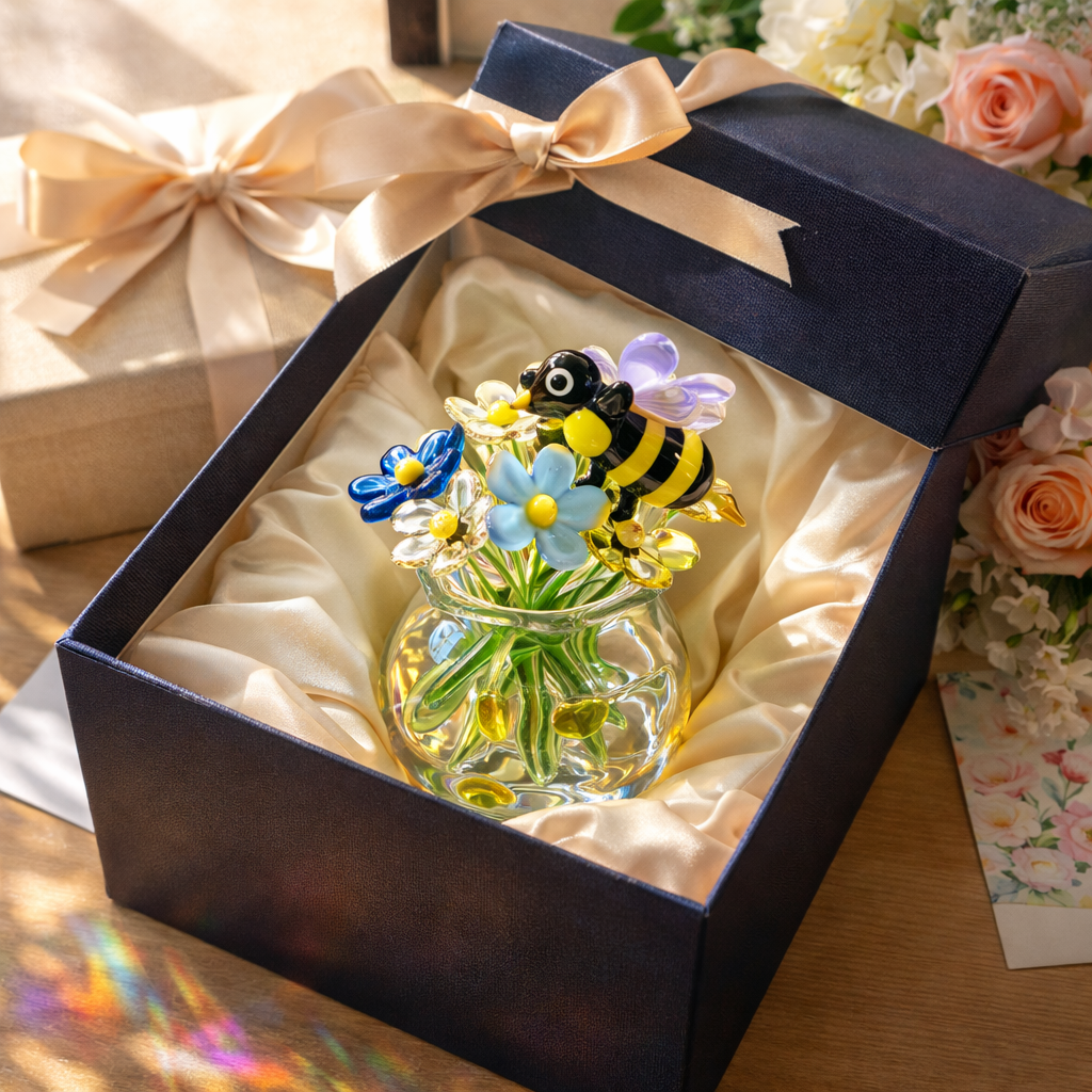 Glass Bird Flower Bouquet Aroma Diffuser