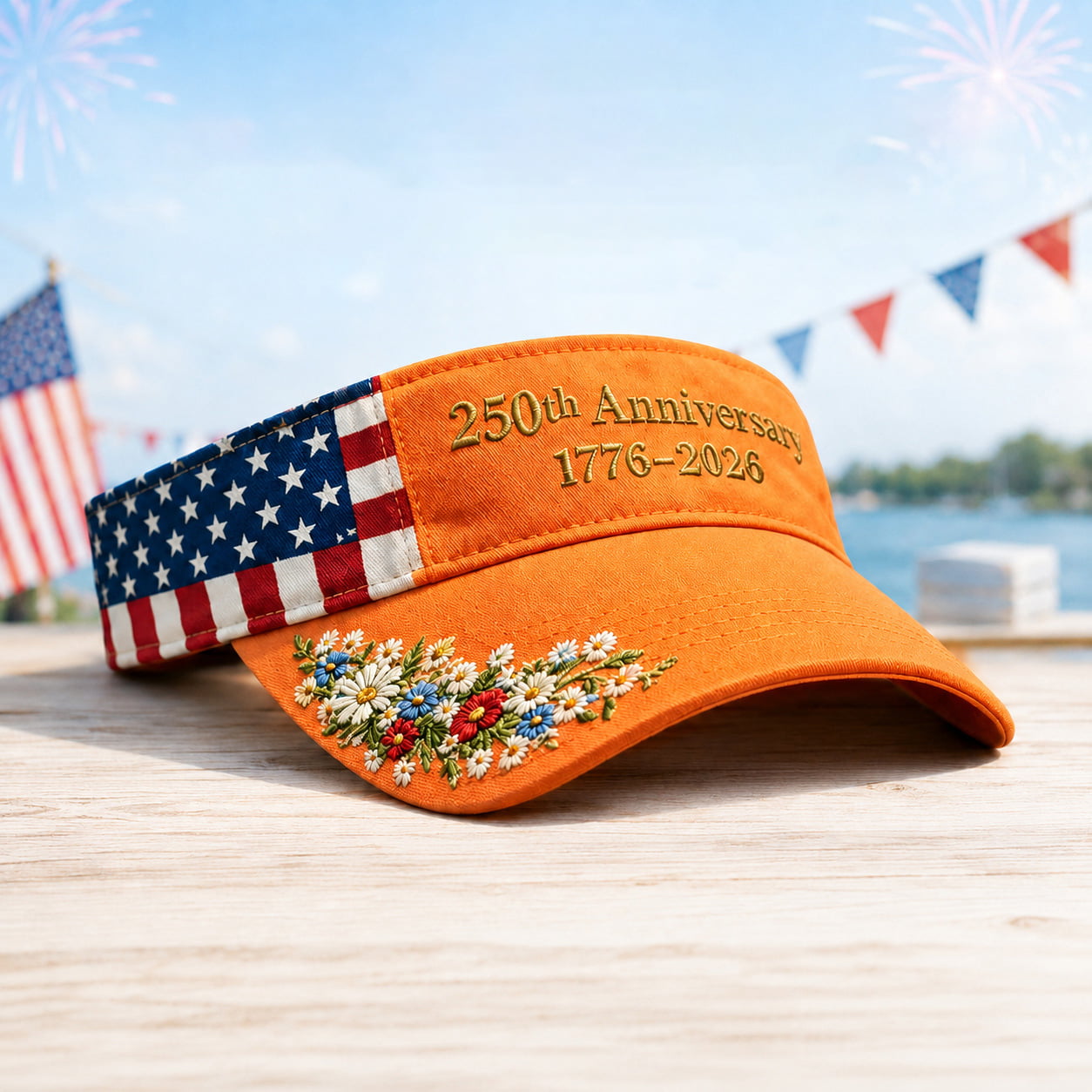 USA 250th Anniversary Embroidered Visor