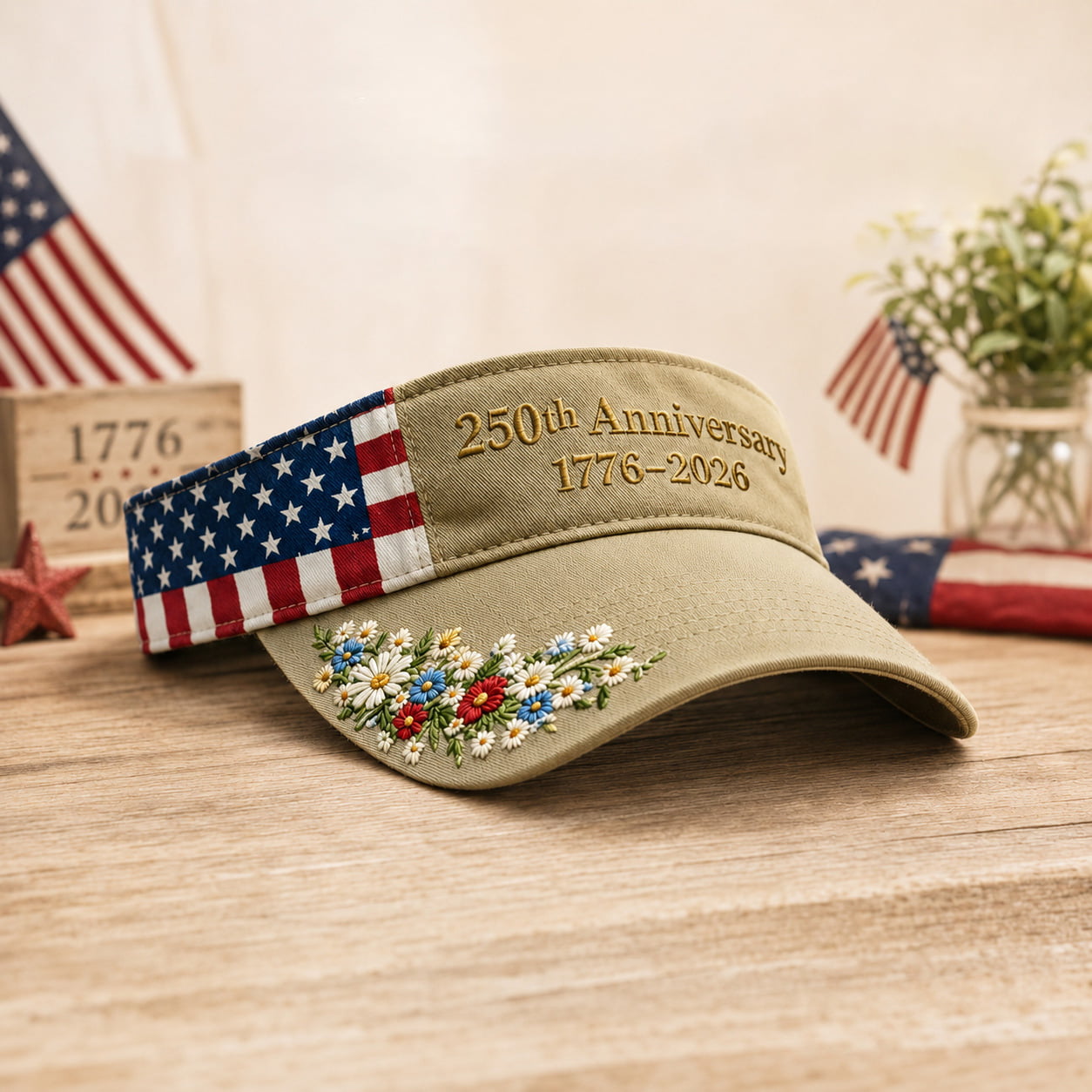 USA 250th Anniversary Embroidered Visor