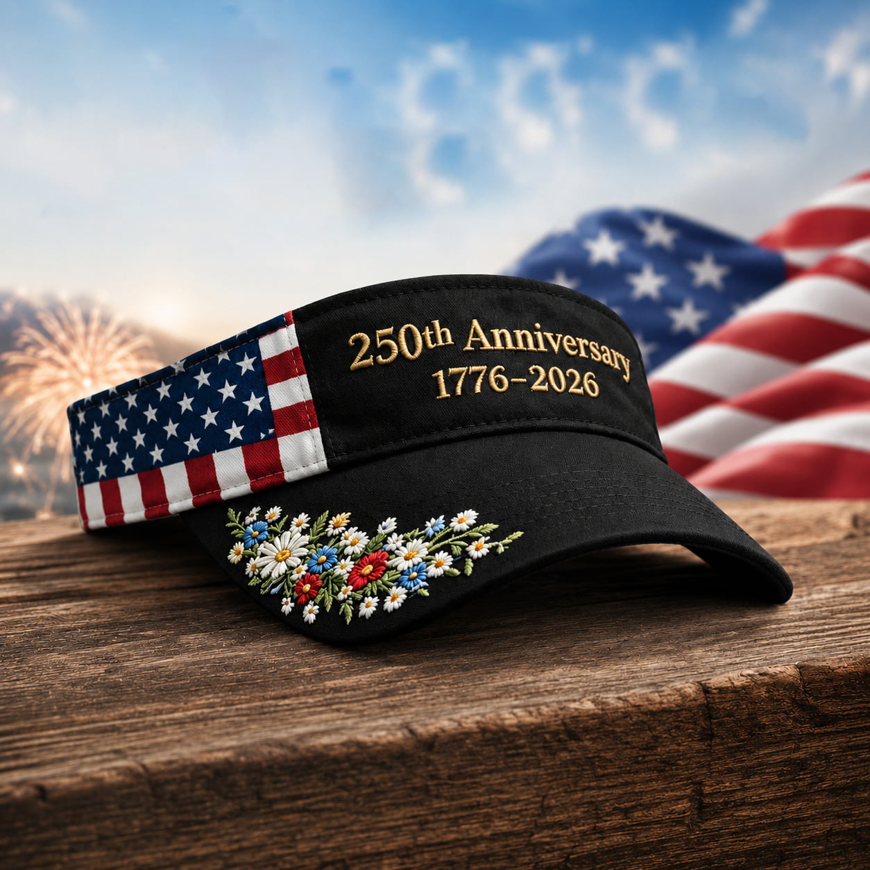 USA 250th Anniversary Embroidered Visor