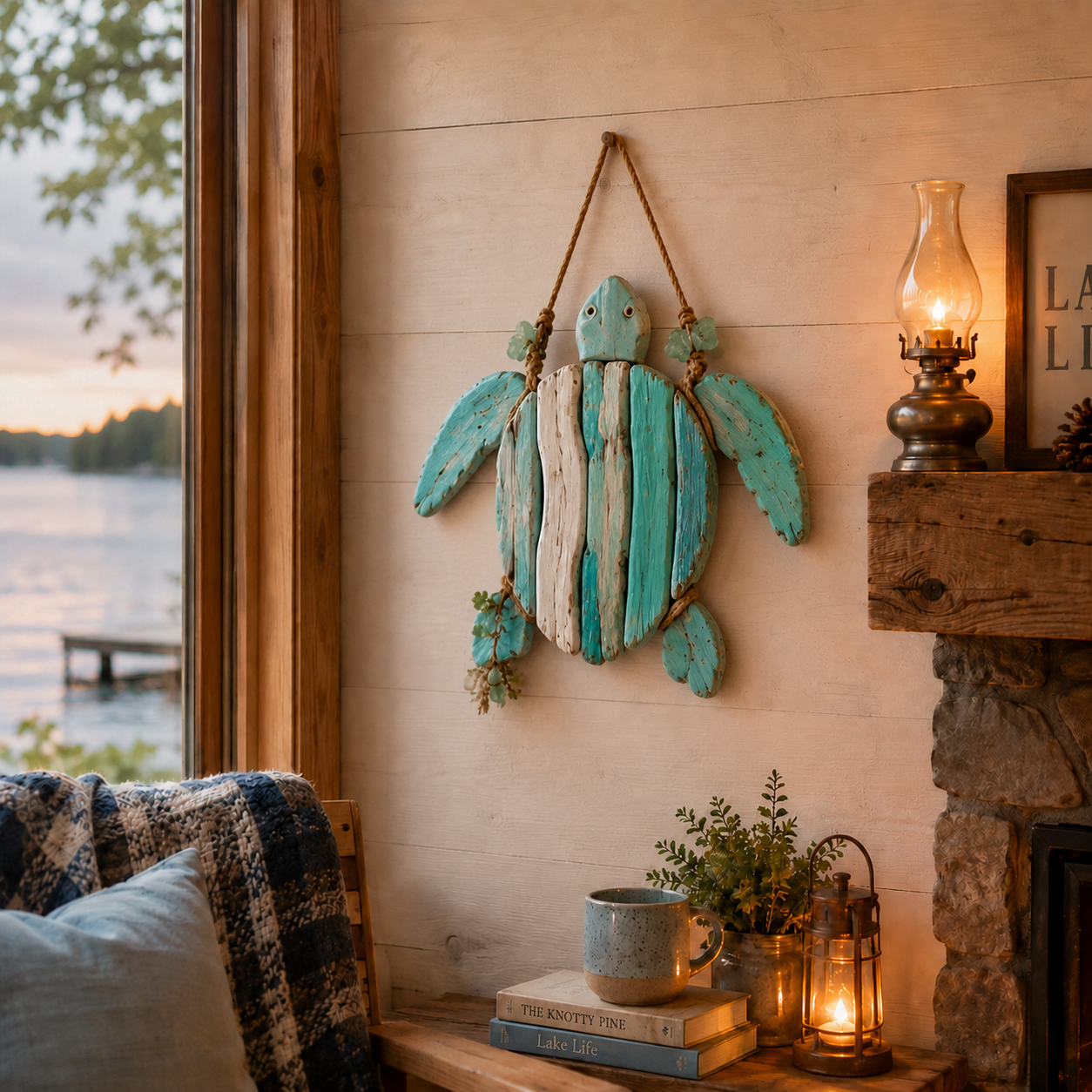 Sea Turtle coastal wall decor, classic style (no lighting)