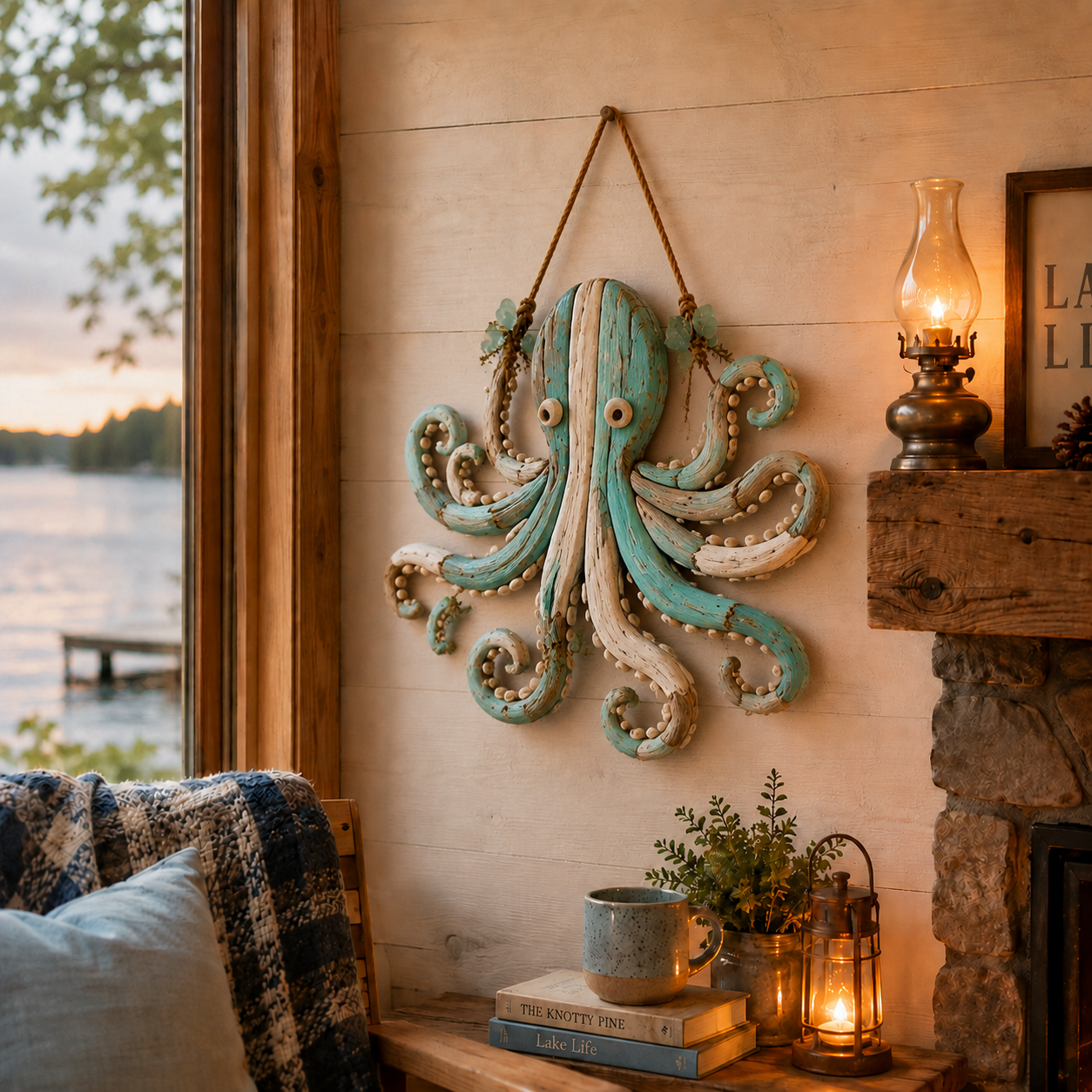 Octopus coastal wall decor, classic style (no lighting)