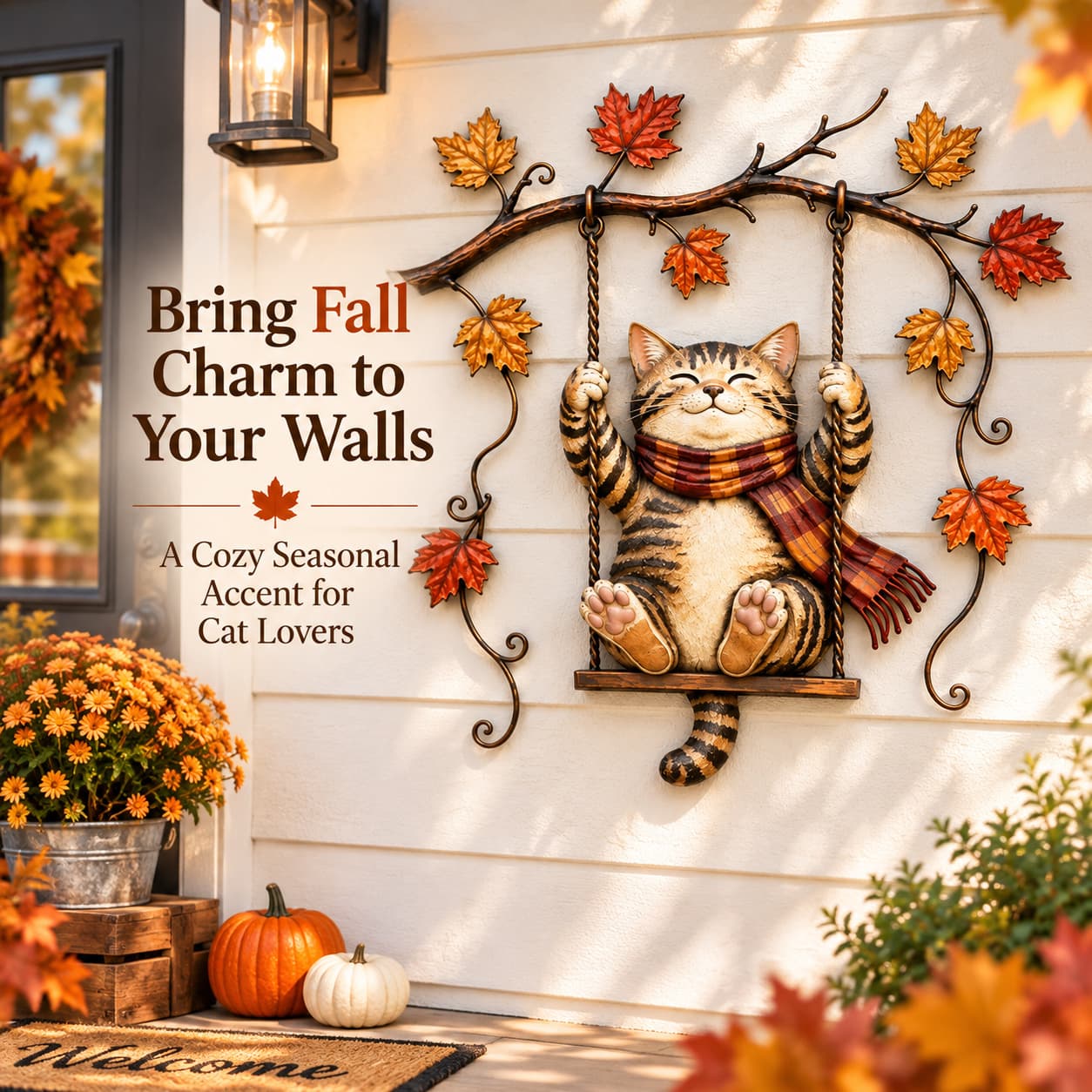 🐱Autumn Cat Metal Wall Decor