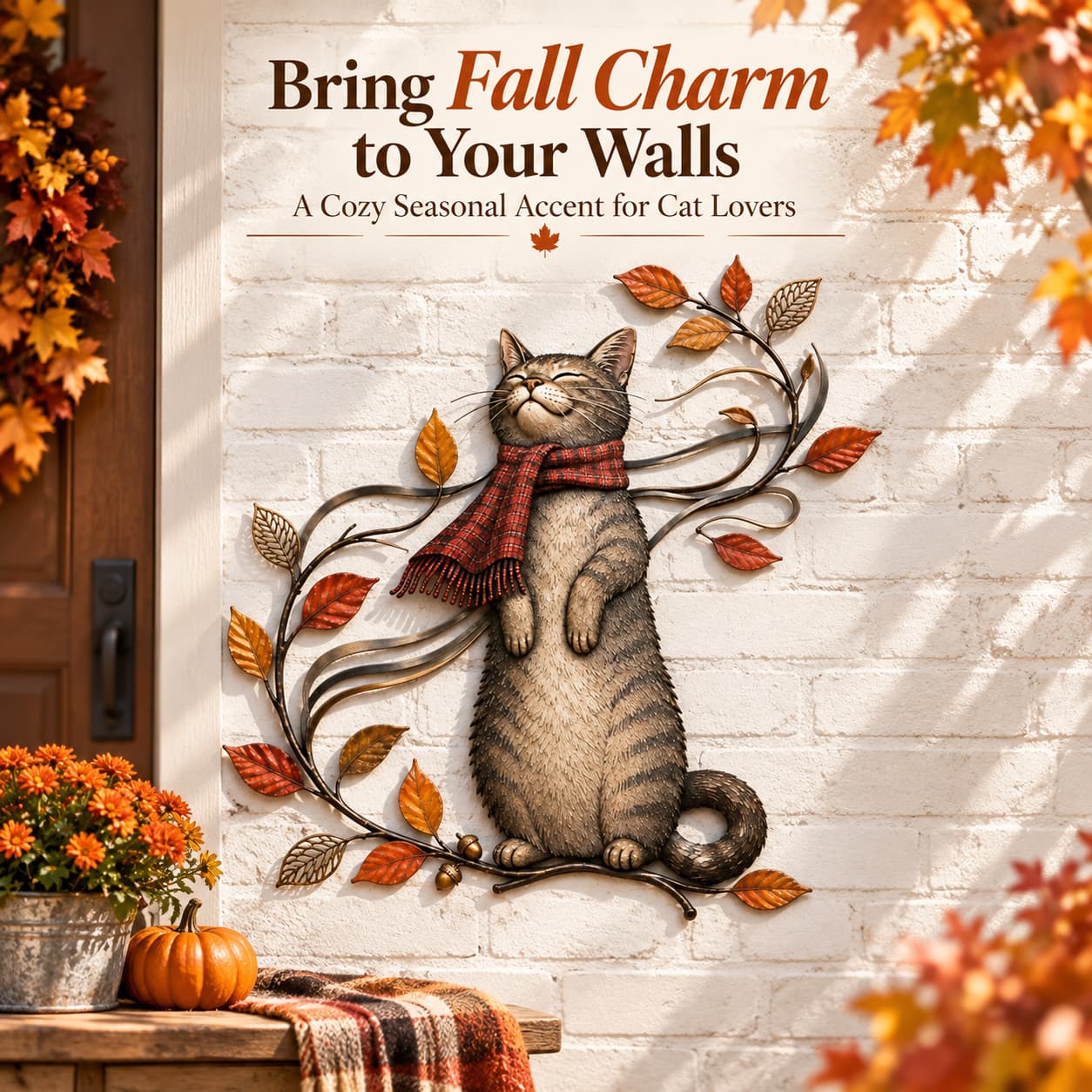 🐱Autumn Cat Metal Wall Decor