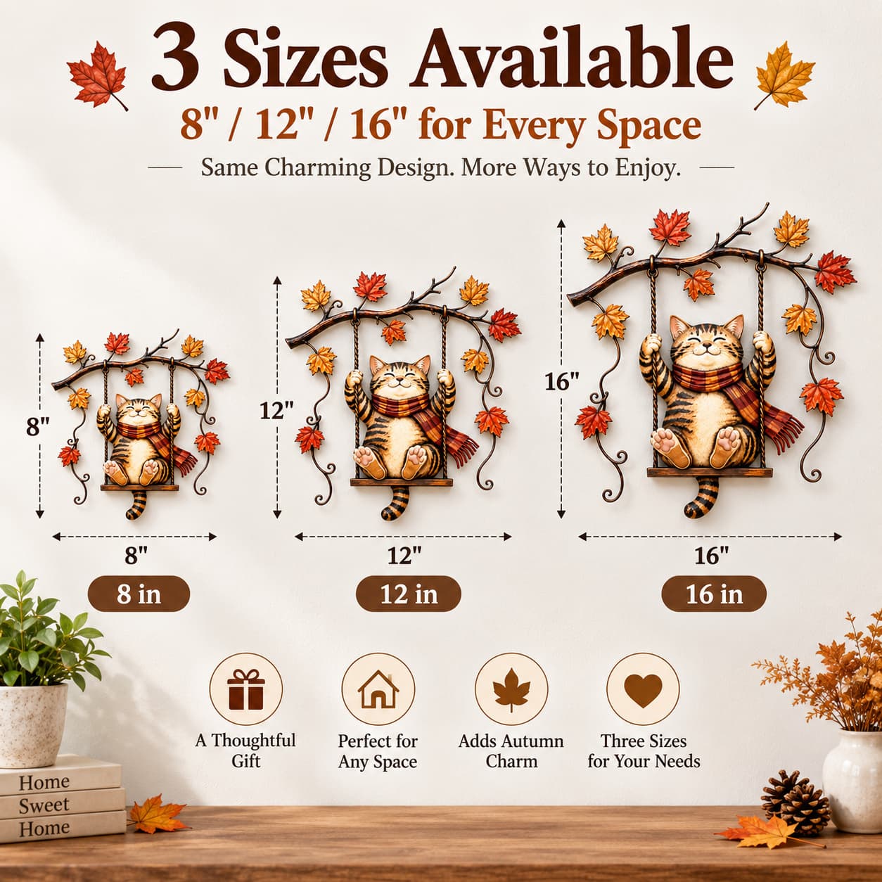 🐱Autumn Cat Metal Wall Decor