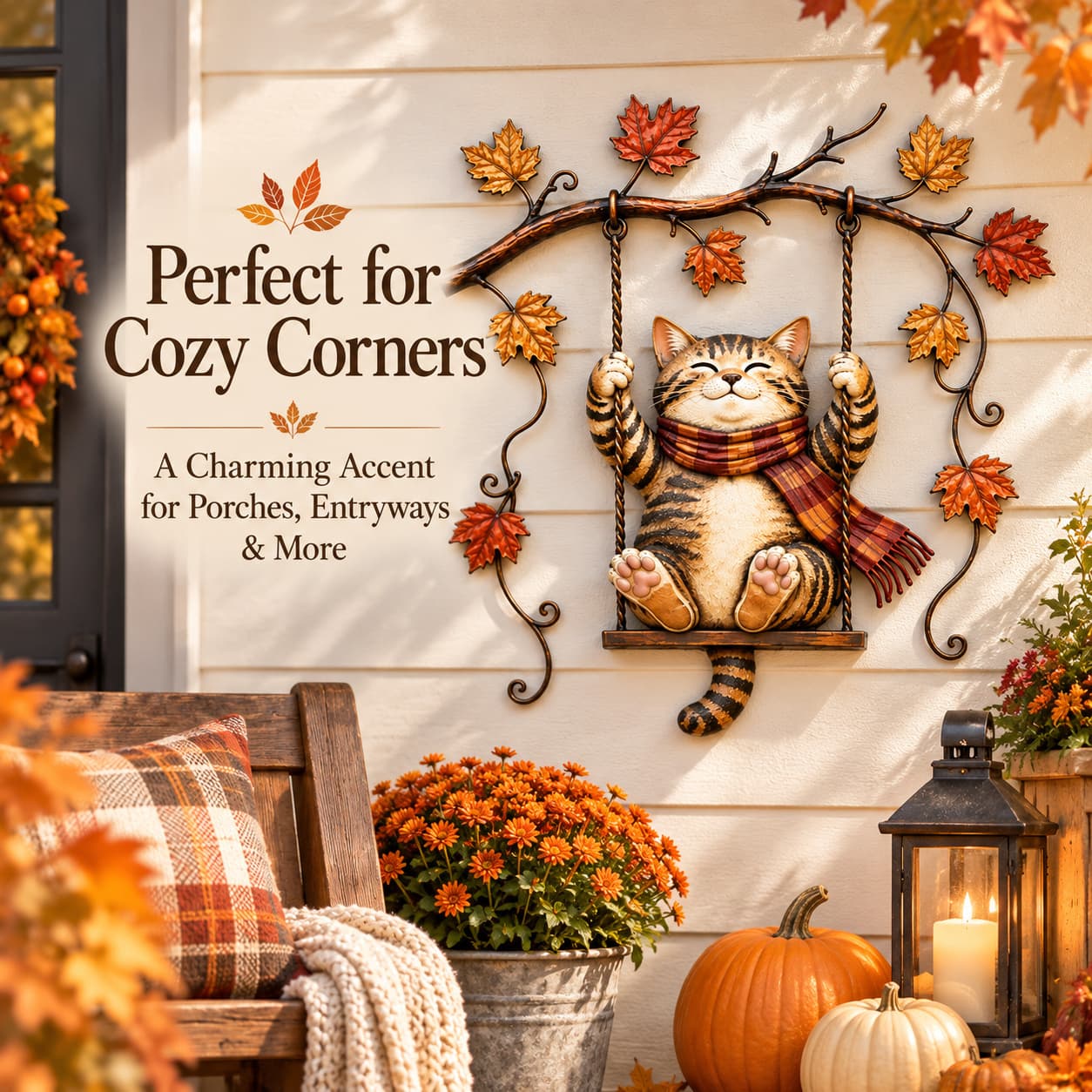 🐱Autumn Cat Metal Wall Decor
