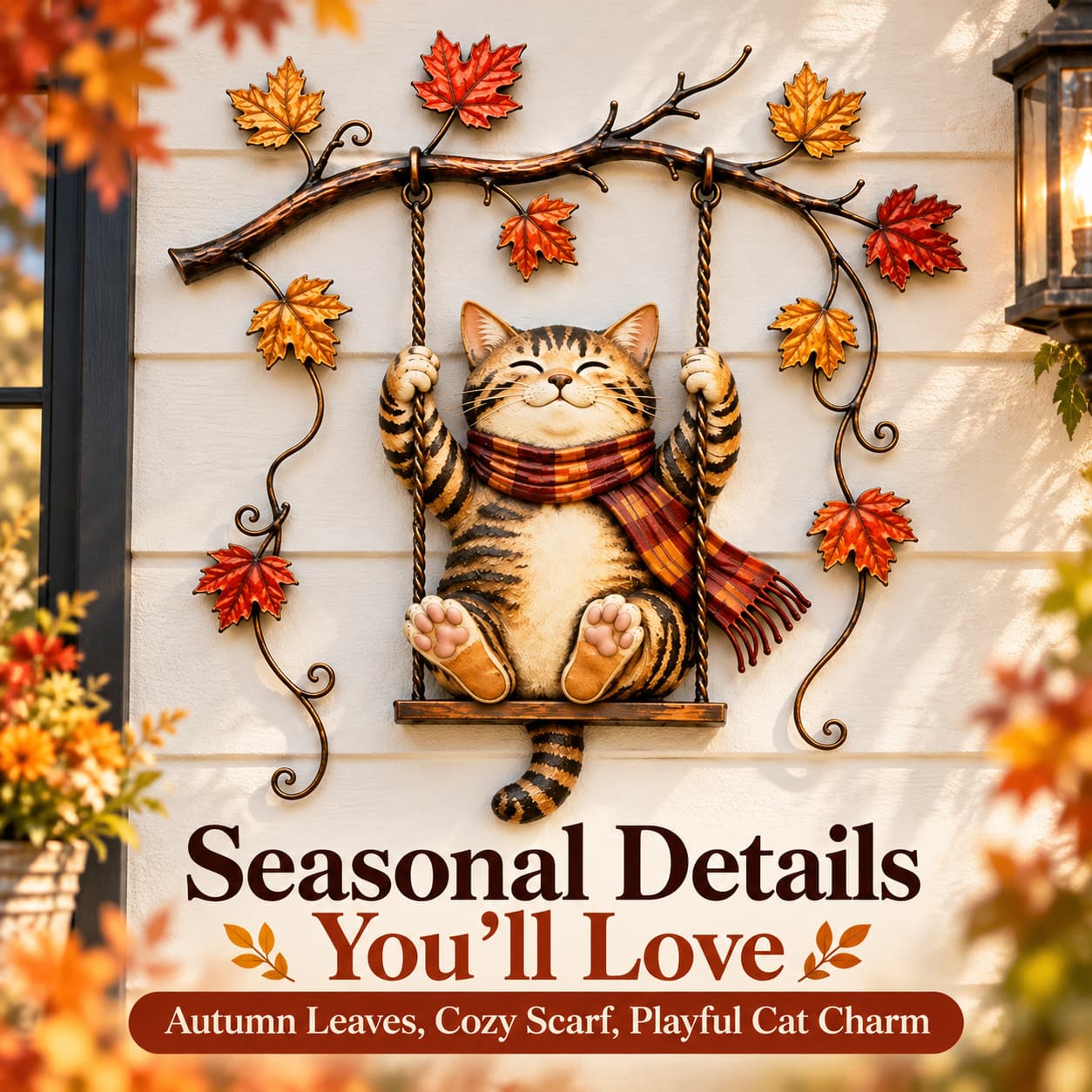 🐱Autumn Cat Metal Wall Decor