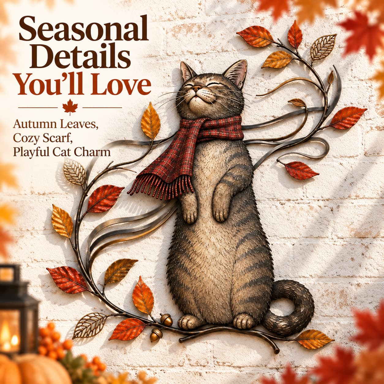 🐱Autumn Cat Metal Wall Decor