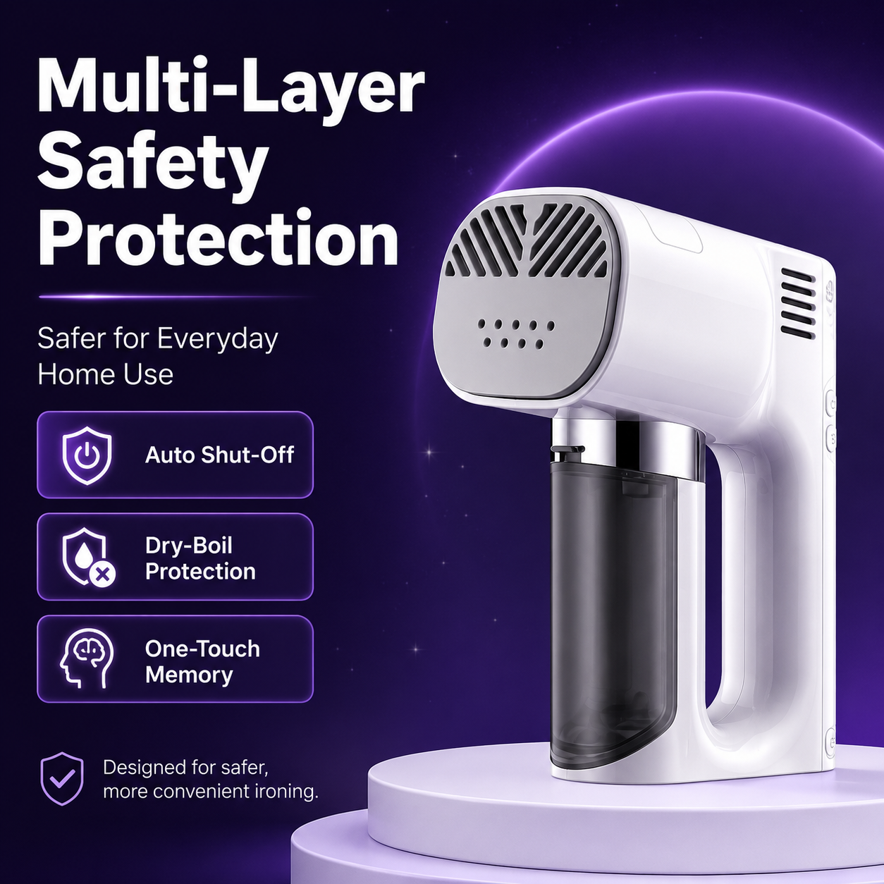 Lightweight handheld vacuum steam-One Handed Wrinkle Removal Without an Ironing Board