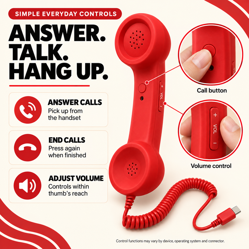 ☎️ Retro telephone handset with Type-C interface 📞