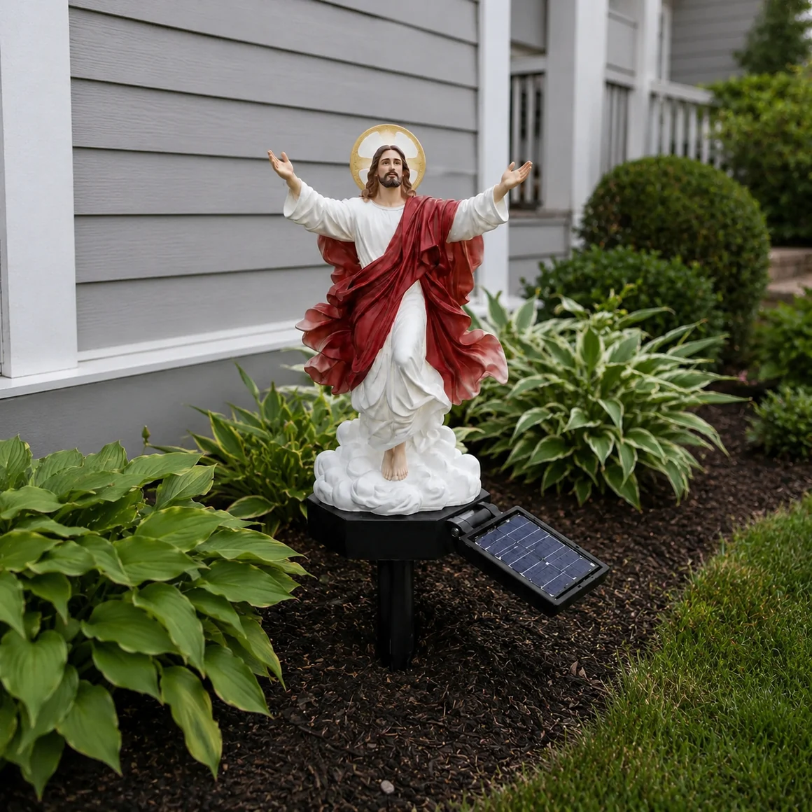 ☀️Solar-Powered Illuminated Jesus Garden Statue🙏