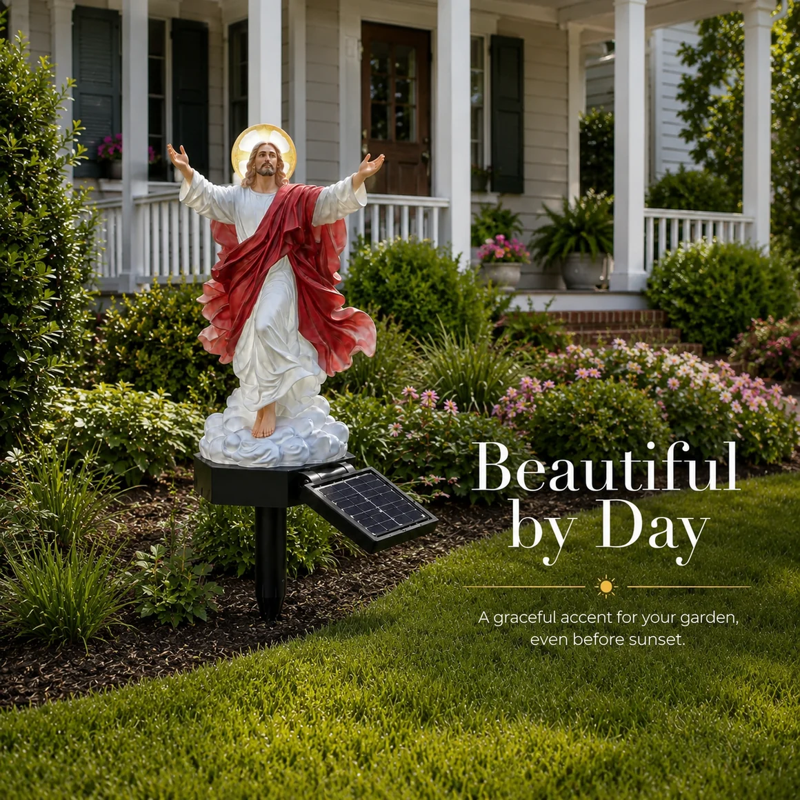 ☀️Solar-Powered Illuminated Jesus Garden Statue🙏
