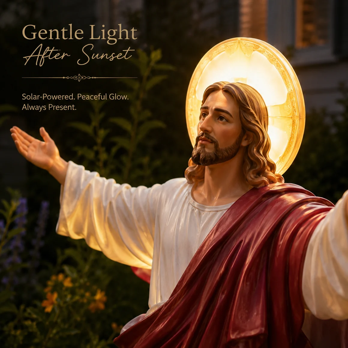 ☀️Solar-Powered Illuminated Jesus Garden Statue🙏
