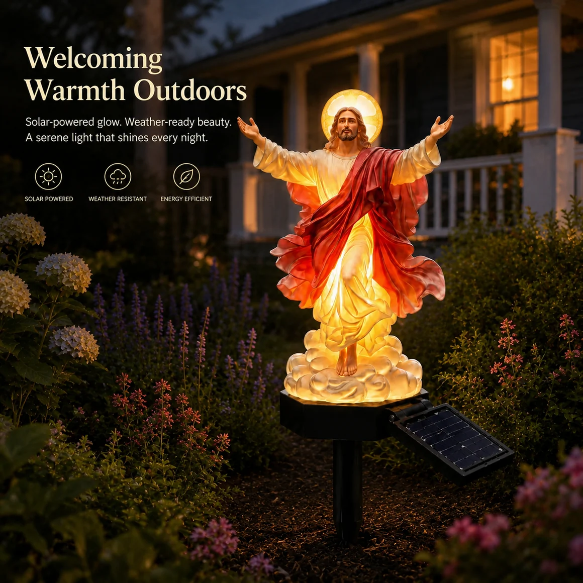 ☀️Solar-Powered Illuminated Jesus Garden Statue🙏
