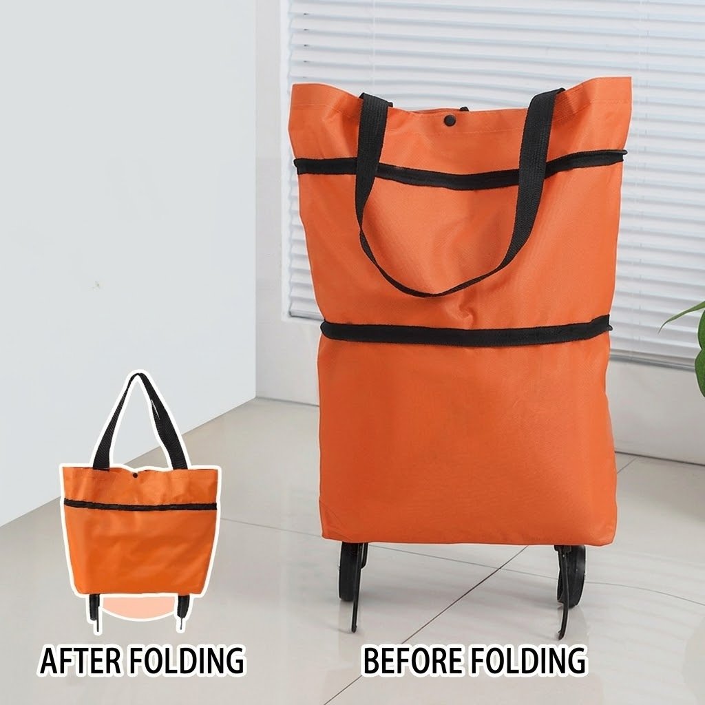 🔥HOT SALE 50% OFF🔥 Foldable 2-in-1 Rolling Shopping Bag