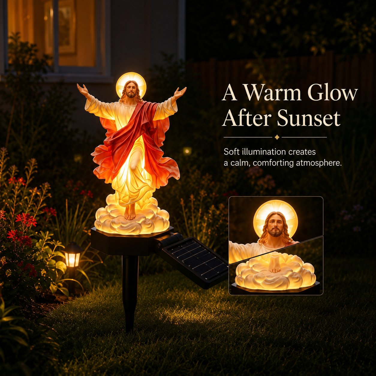 ☀️Solar-Powered Illuminated Jesus Garden Statue🙏