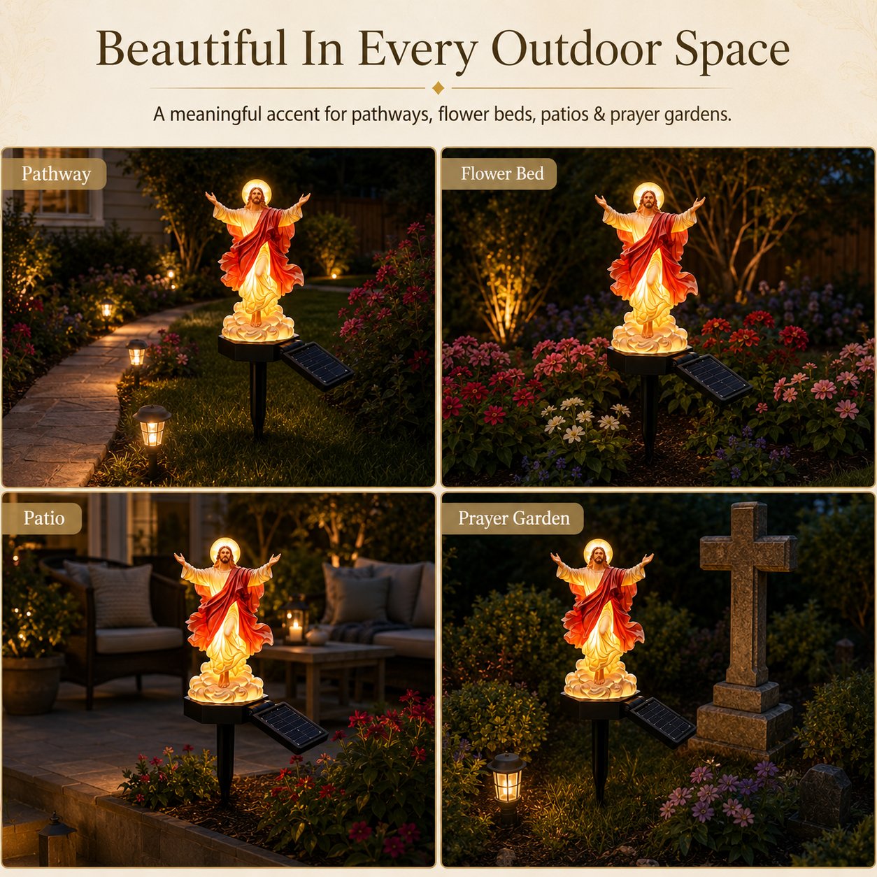☀️Solar-Powered Illuminated Jesus Garden Statue🙏