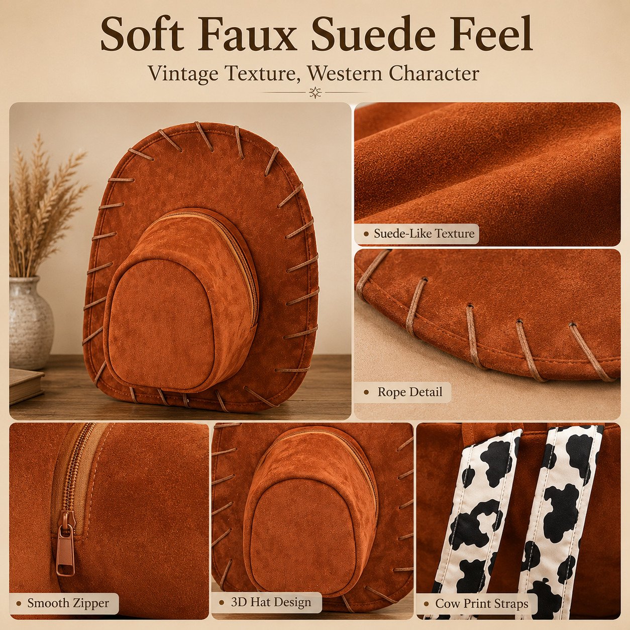 🎁 Last Day 50% OFF – 🤠Cowboy Hat-Shaped Backpack