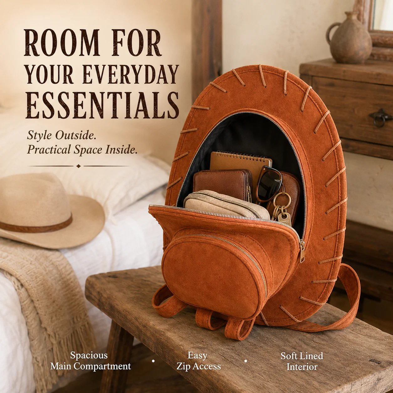 🎁 Last Day 50% OFF – 🤠Cowboy Hat-Shaped Backpack