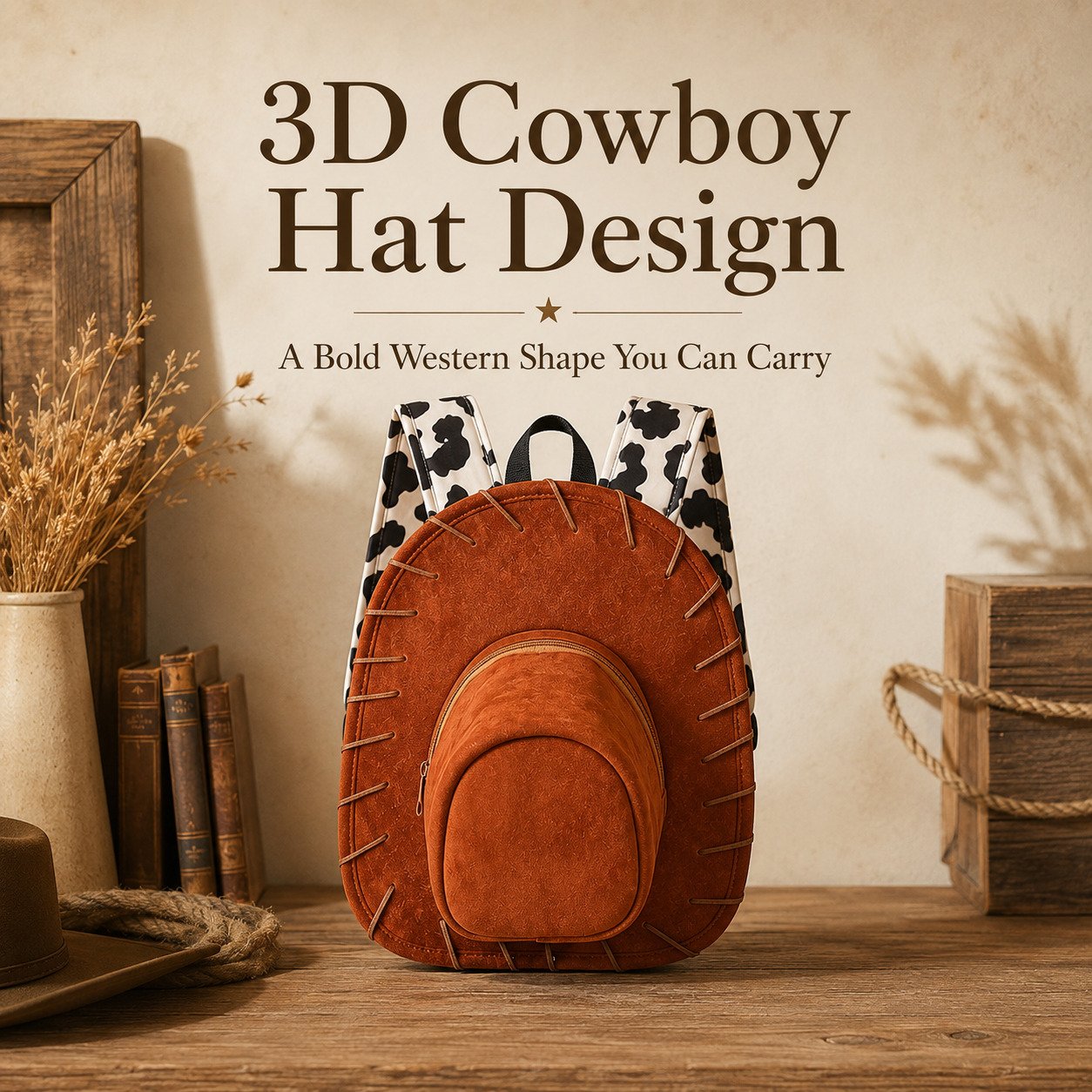 🎁 Last Day 50% OFF – 🤠Cowboy Hat-Shaped Backpack