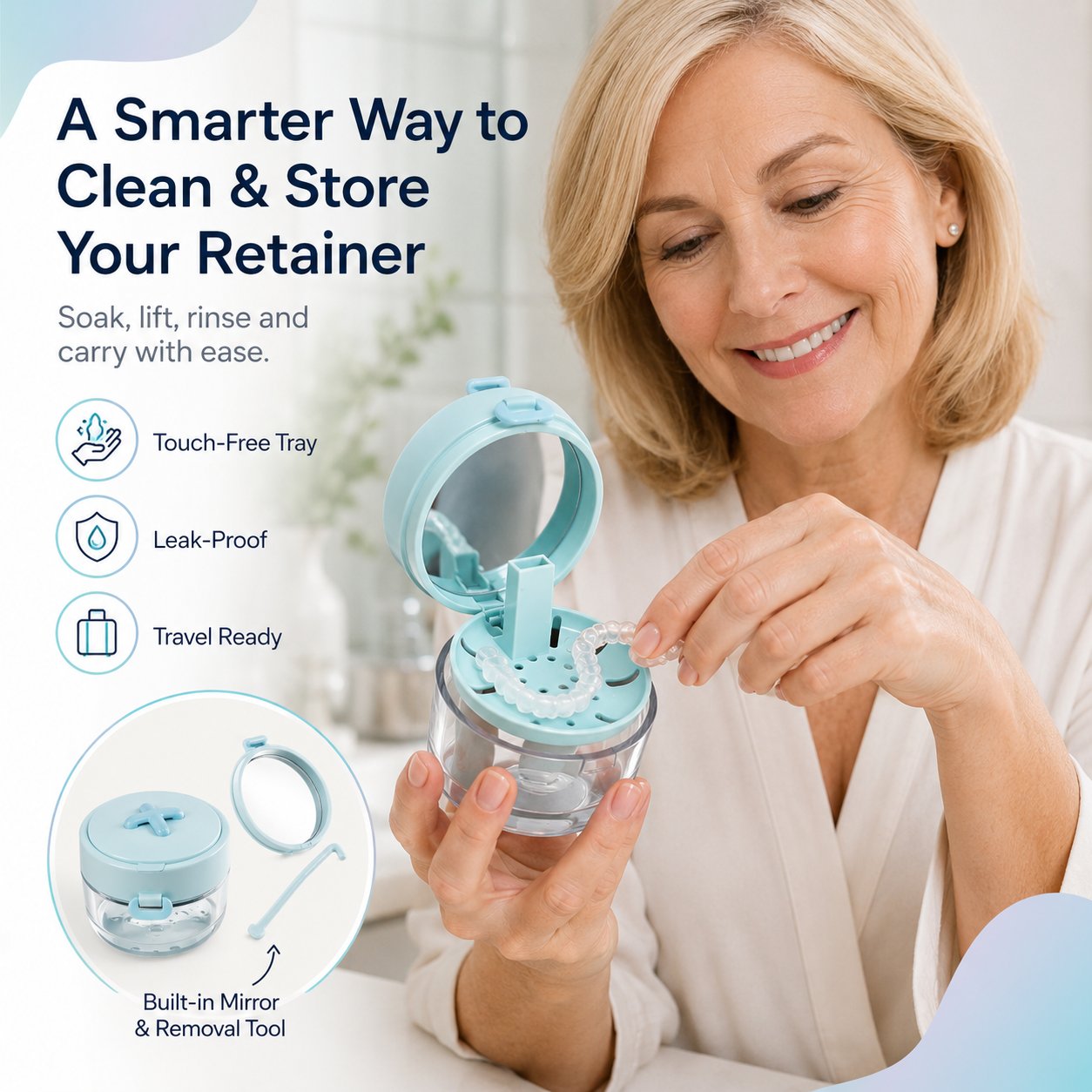 💧Last Day 50% OFF - Portable Retainer and Denture Cleaning Case