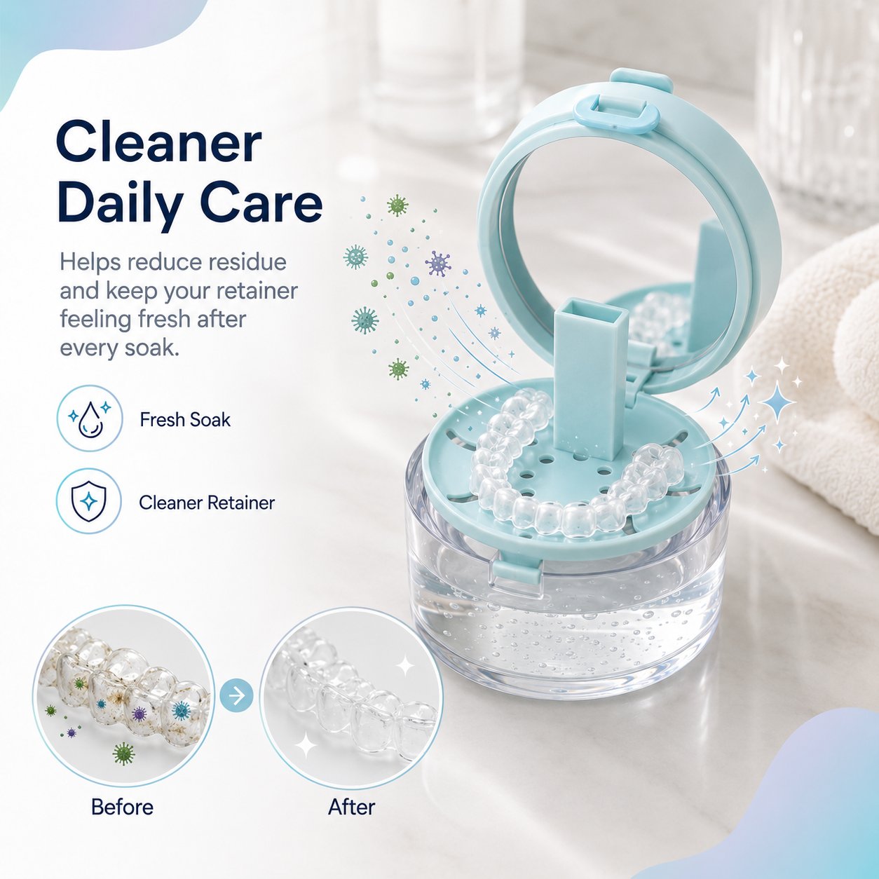 💧Last Day 50% OFF - Portable Retainer and Denture Cleaning Case