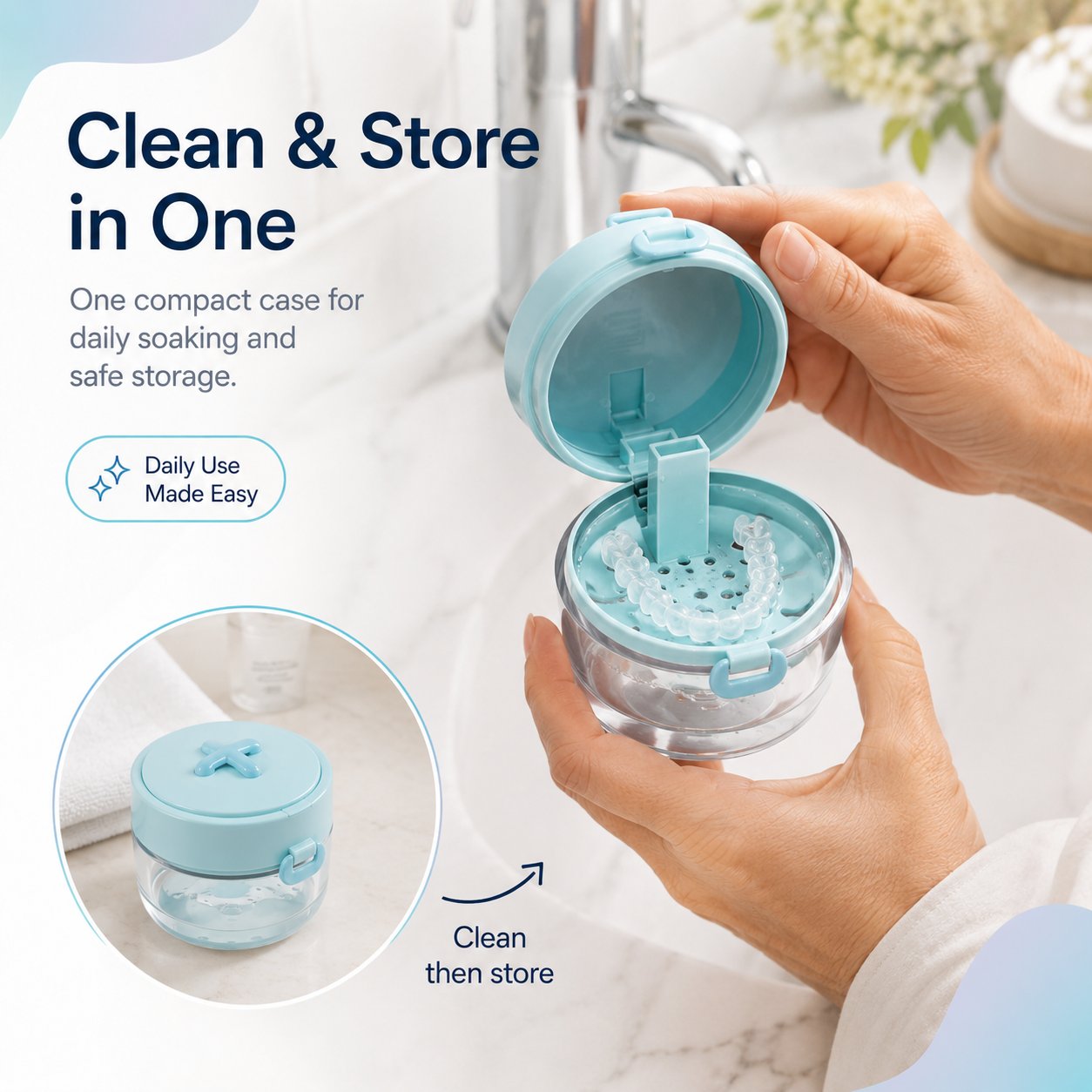 💧Last Day 50% OFF - Portable Retainer and Denture Cleaning Case