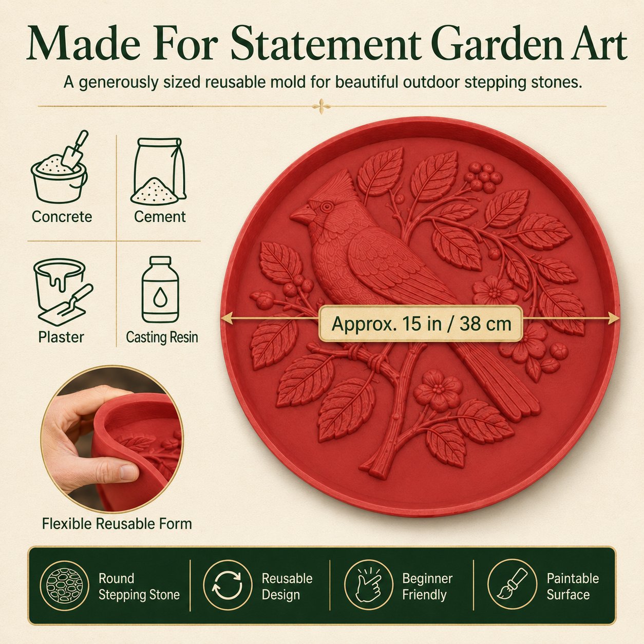 🌻Reusable Animal-Themed Garden Art Mold🎨