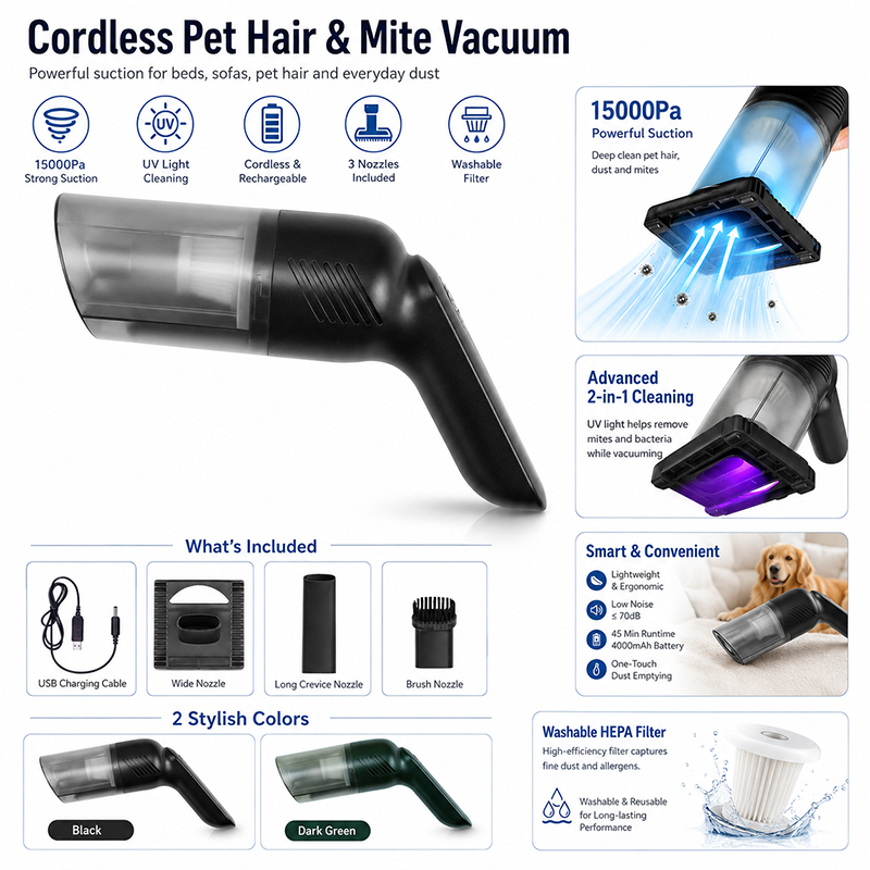 🎉Handheld Cordless Mattress Vacuum Cleaner