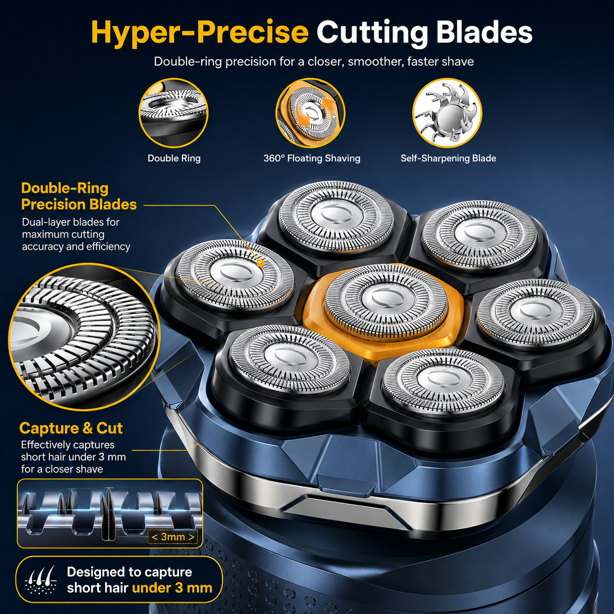 🪒7D Floating Heads Electric Head Shaver