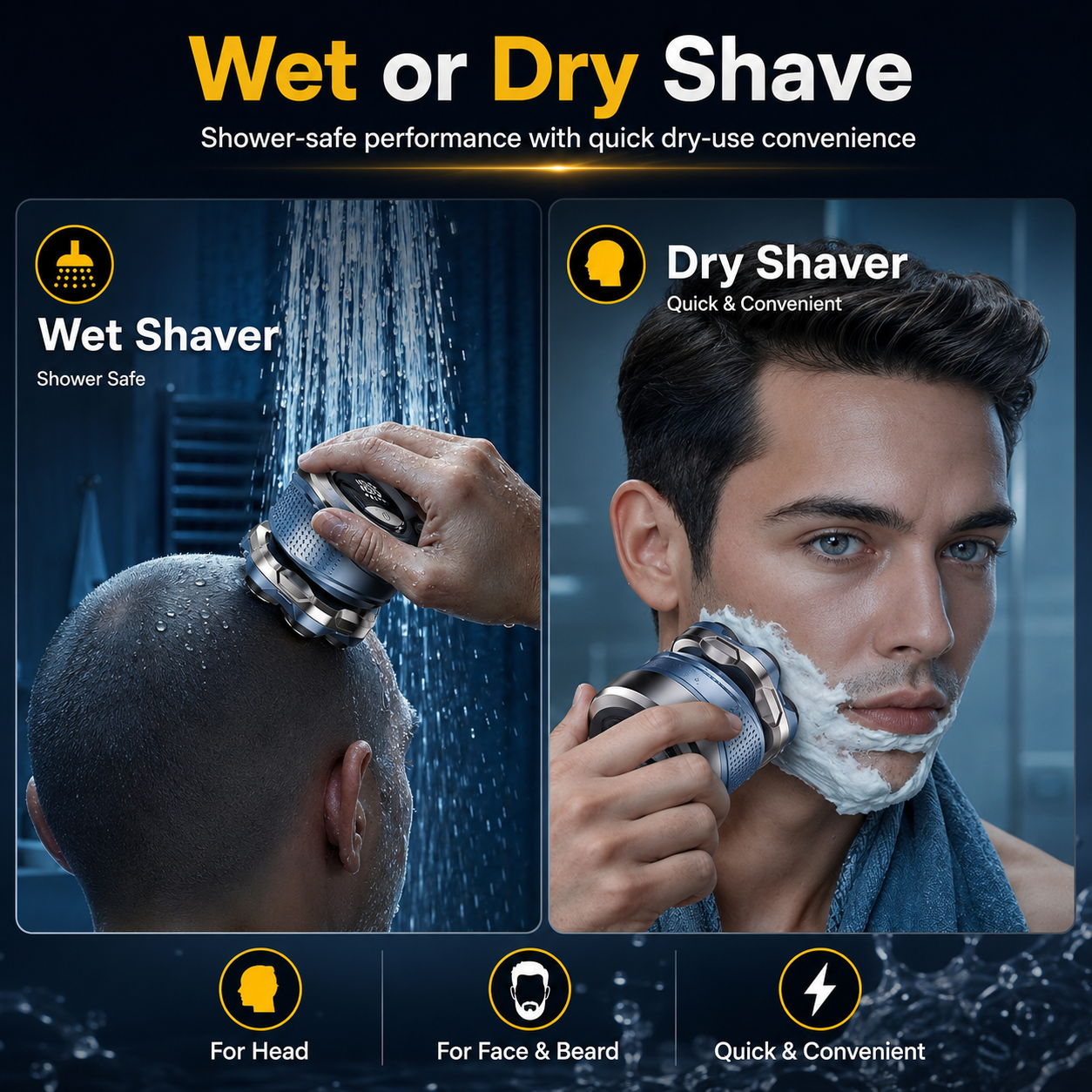 🪒7D Floating Heads Electric Head Shaver