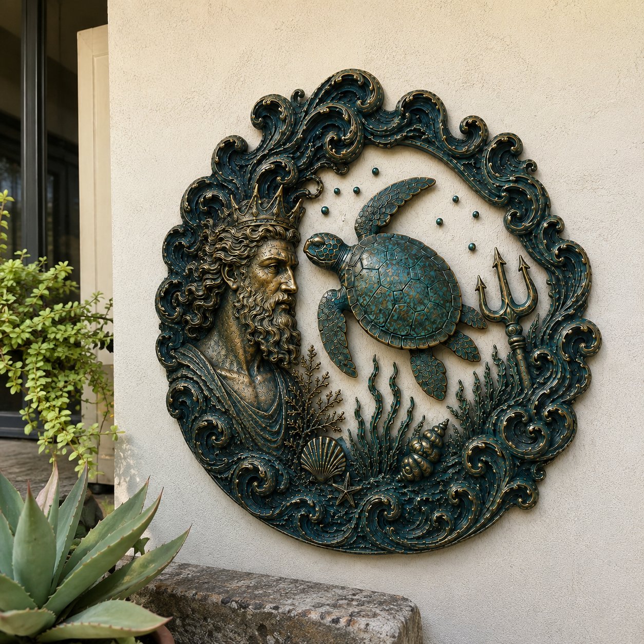 ⏳49% OFF – 🔱 Poseidon Sea Guardian Sculptural Metal Wall Art Collection