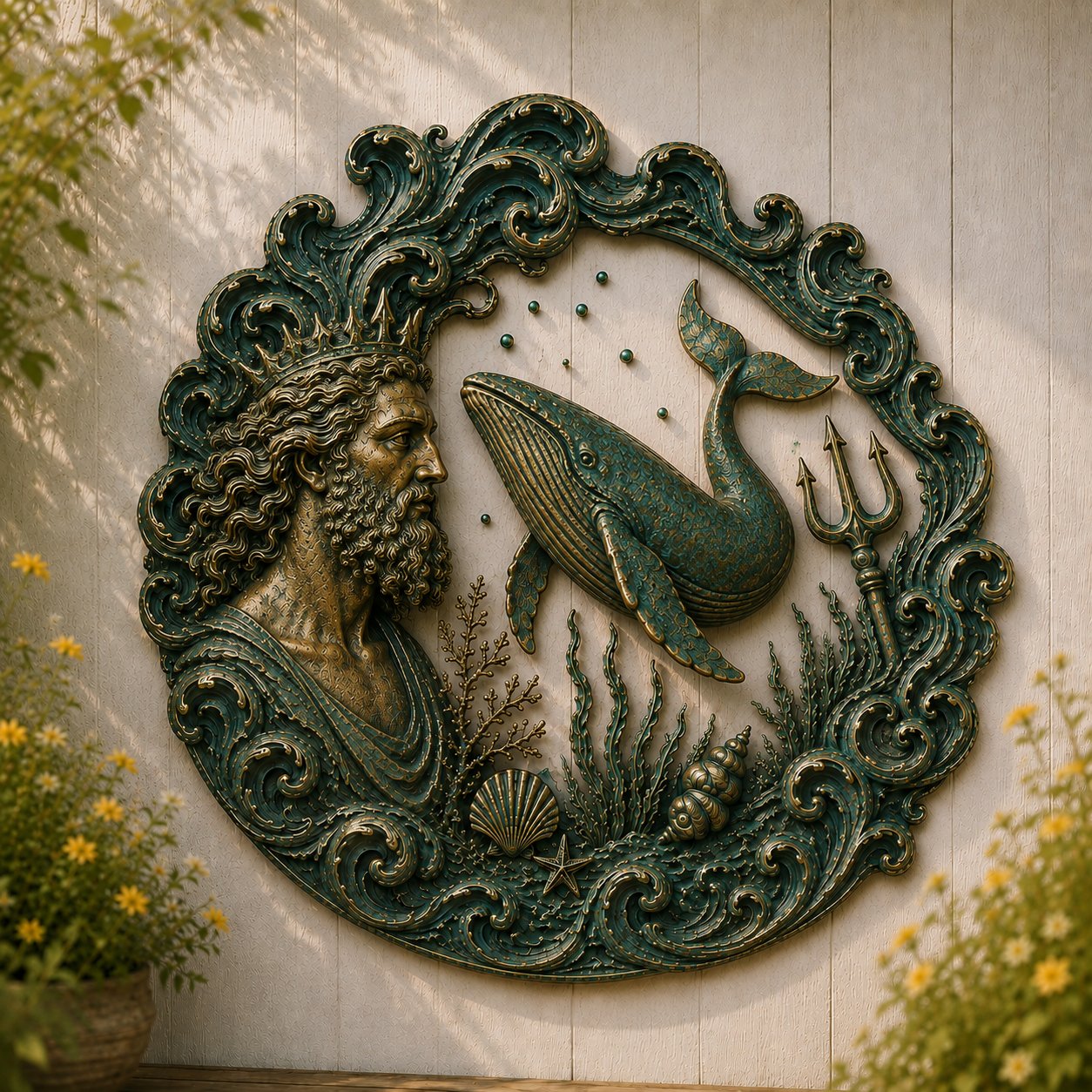 ⏳49% OFF – 🔱 Poseidon Sea Guardian Sculptural Metal Wall Art Collection