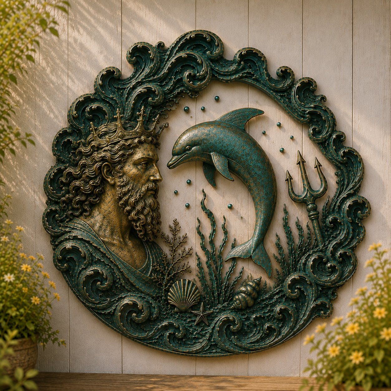 ⏳49% OFF – 🔱 Poseidon Sea Guardian Sculptural Metal Wall Art Collection