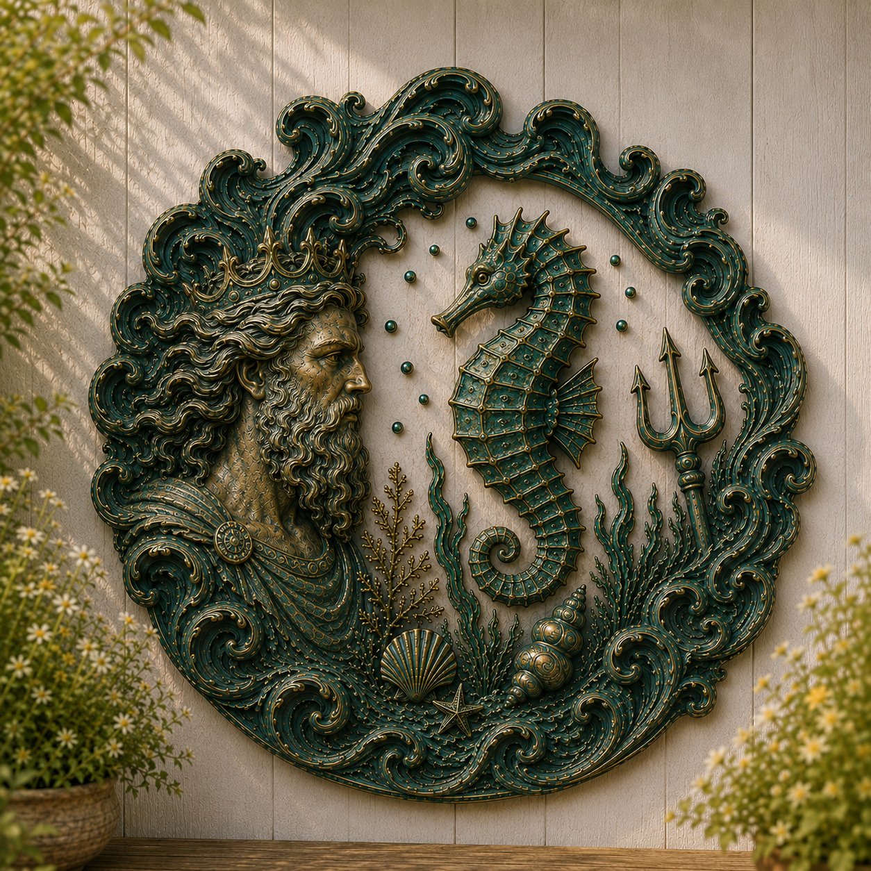 ⏳49% OFF – 🔱 Poseidon Sea Guardian Sculptural Metal Wall Art Collection