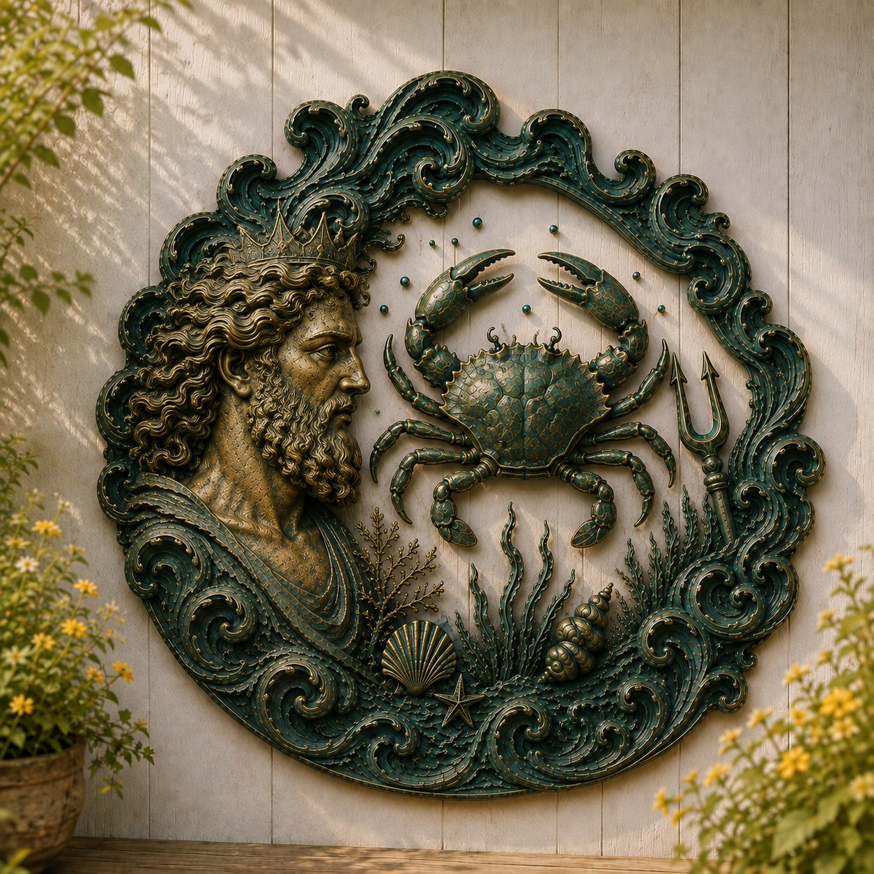 ⏳49% OFF – 🔱 Poseidon Sea Guardian Sculptural Metal Wall Art Collection
