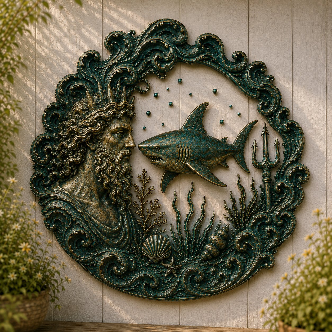 ⏳49% OFF – 🔱 Poseidon Sea Guardian Sculptural Metal Wall Art Collection