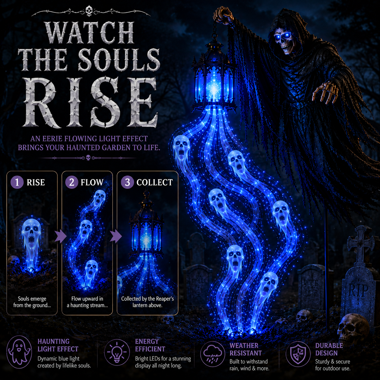 🎁Today 50% OFF🎁 - 💀Halloween Soul Harvester Animated Garden Light