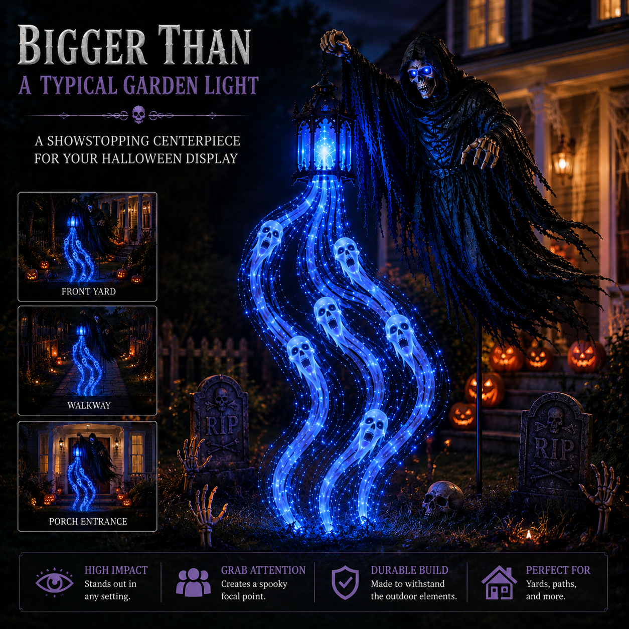 🎁Today 50% OFF🎁 - 💀Halloween Soul Harvester Animated Garden Light