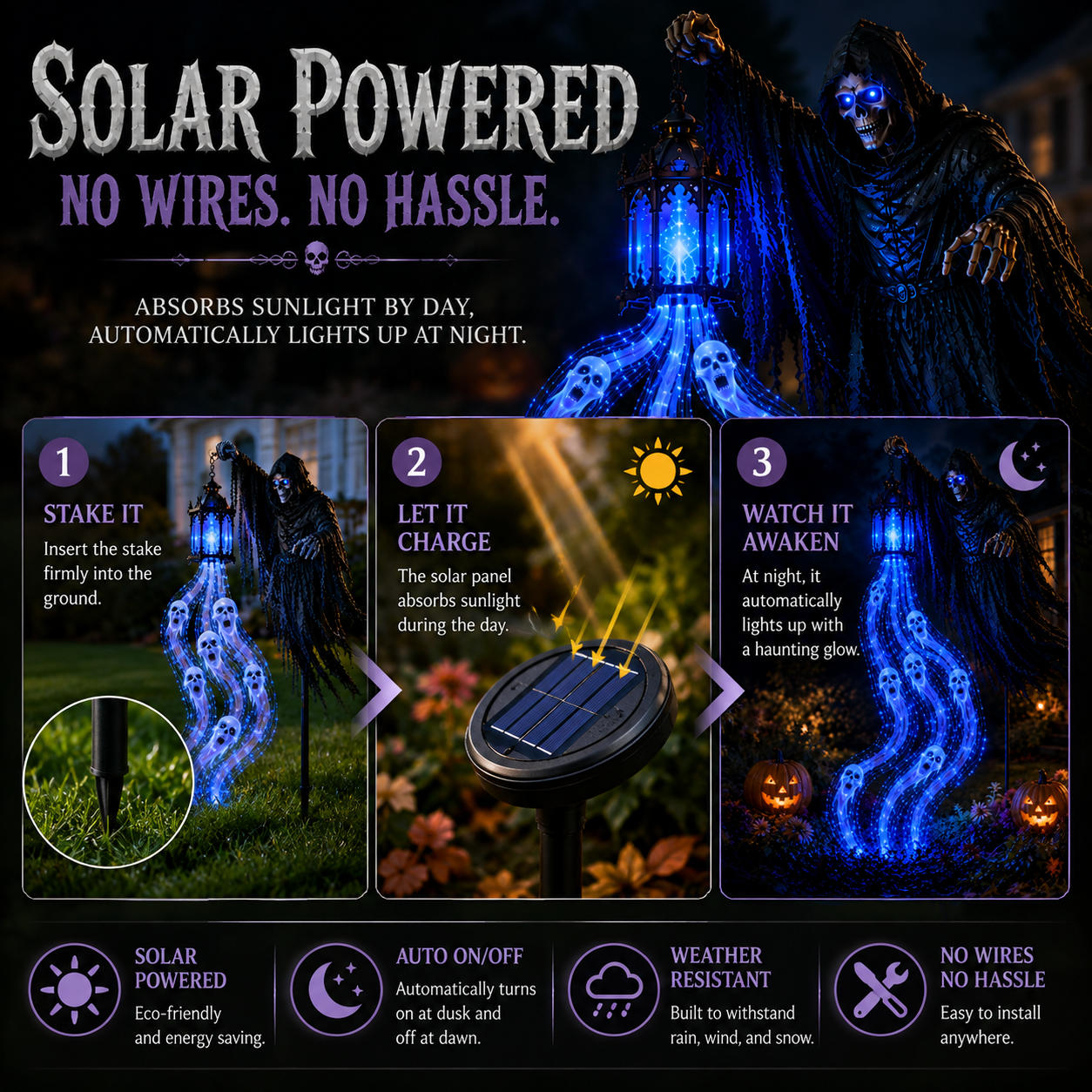 🎁Today 50% OFF🎁 - 💀Halloween Soul Harvester Animated Garden Light