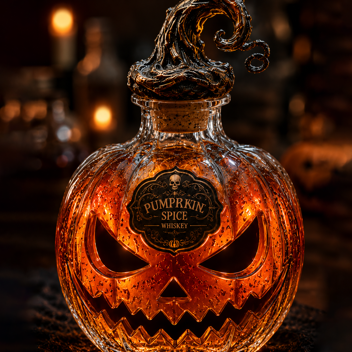 🎃 Pumpkin Spice Jack-O’-Lantern Whiskey Decanter