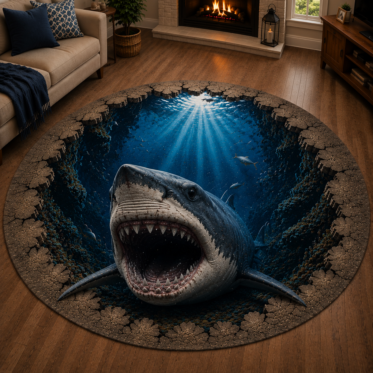 🦈 50% OFF Ocean Portal Illusion Rug™ - A Realistic 3D Ocean World Beneath Your Feet