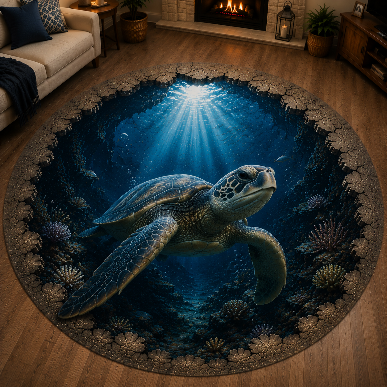 🦈 50% OFF Ocean Portal Illusion Rug™ - A Realistic 3D Ocean World Beneath Your Feet