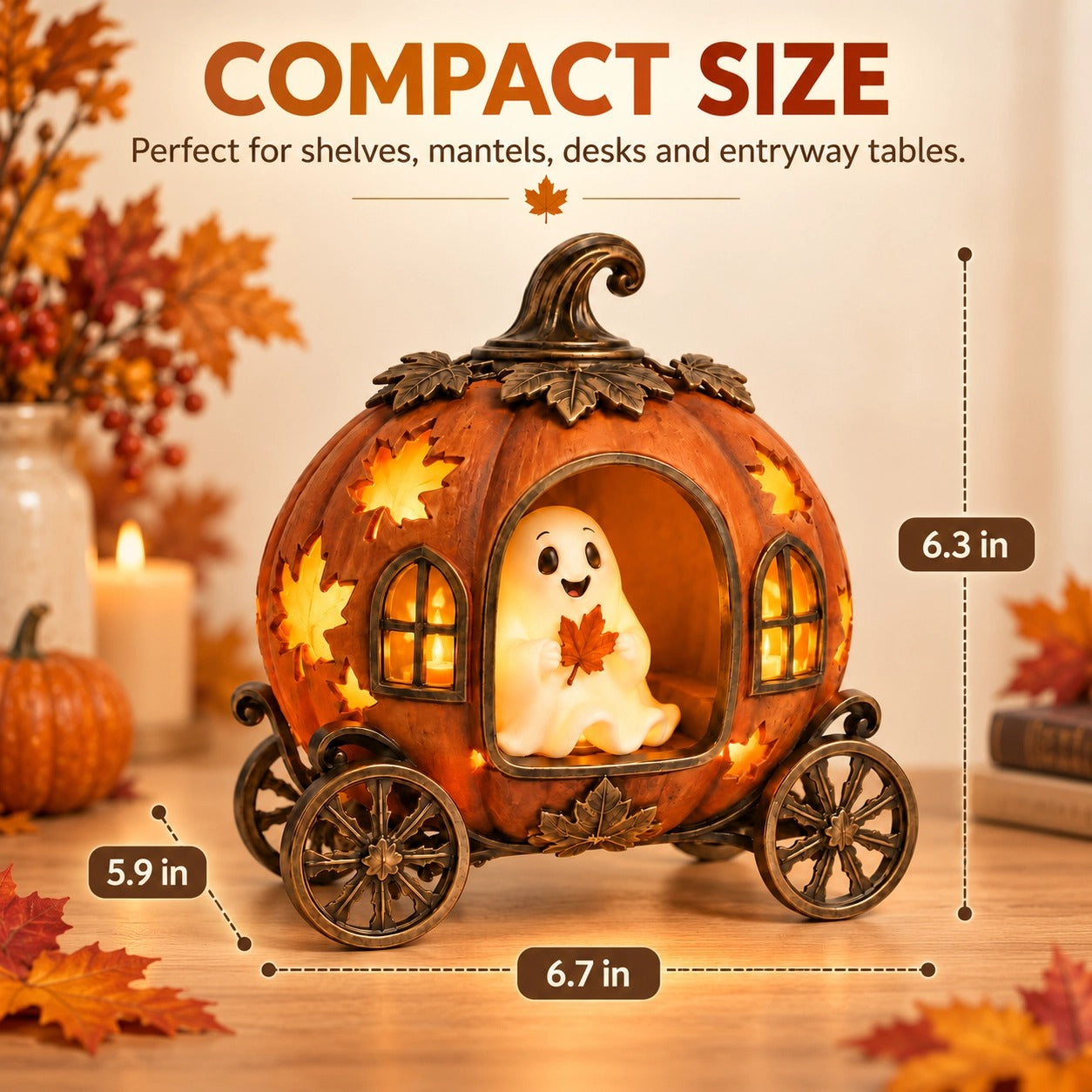 🎃 Halloween Pumpkin Ghost Carriage Decoration