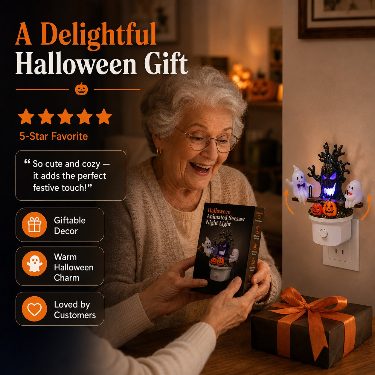 👻 Halloween Ghost Tree Night Light