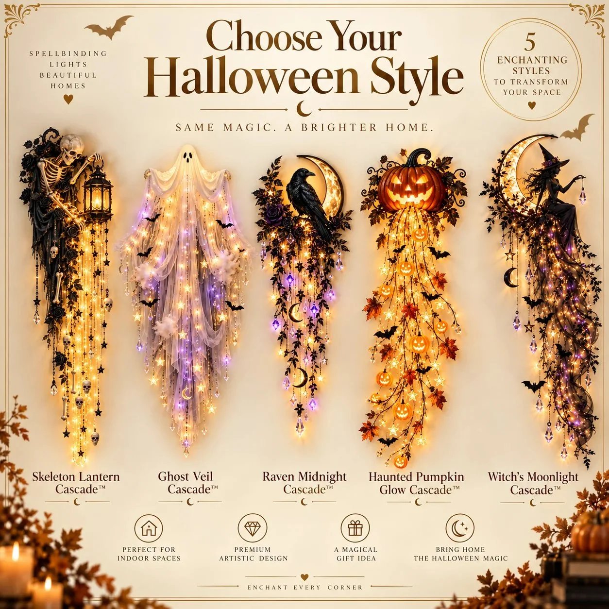 ✨Elegant Halloween Cascade Wall Light Collection✨✨