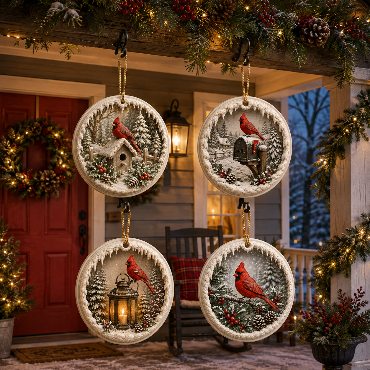 Cardinal Christmas Story Ornaments  (Pack of 8)