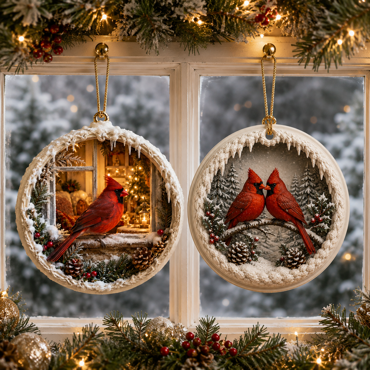 Cardinal Christmas Story Ornaments  (Pack of 8)