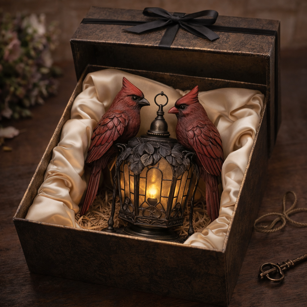 Cardinal Bird Lantern Table Lamp
